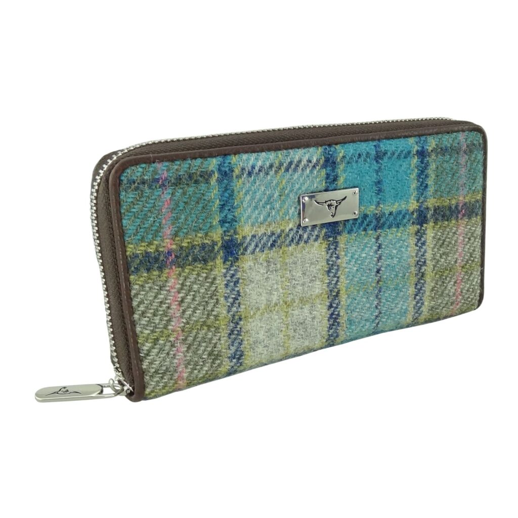 Harris Tweed Staffa Long Zip Purse - COL122