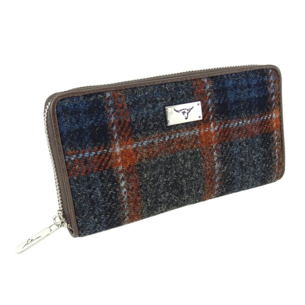 Harris Tweed Staffa Long Zip Purse - COL127