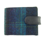 Harris Tweed Barra Wallet with Coin Section Navy Blue Check - COL119 | Harris Tweed Scotland