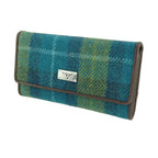 Harris Tweed Tiree Purse with ID Window Blue & Green Check - COL114 | Harris Tweed Scotland