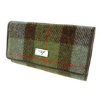 Harris Tweed Tiree Purse with ID Window Brown, Blue & Green Check - COL15 | Harris Tweed Scotland