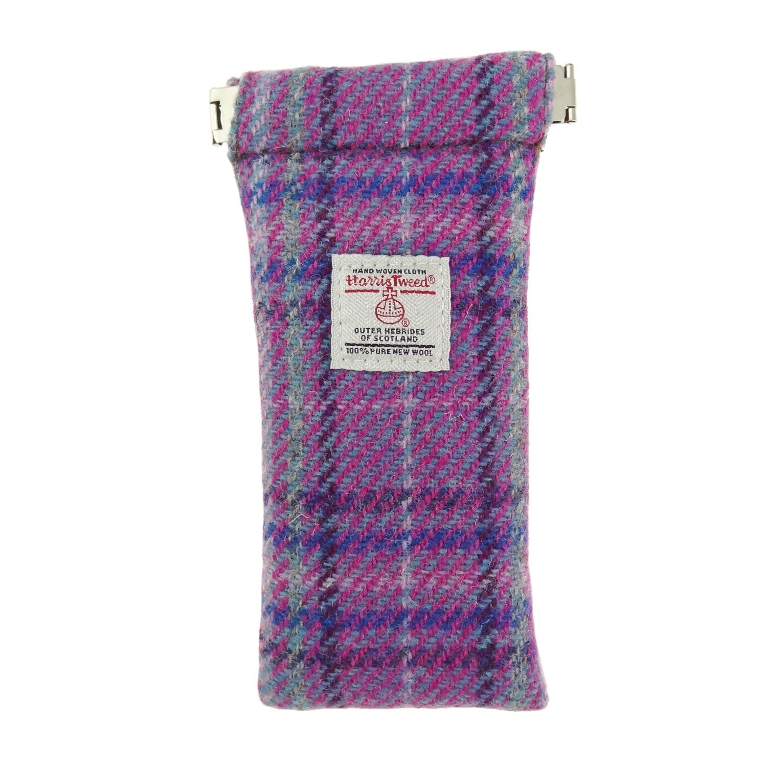 Harris Tweed Glasses Case (Mint Green & Purple Check)