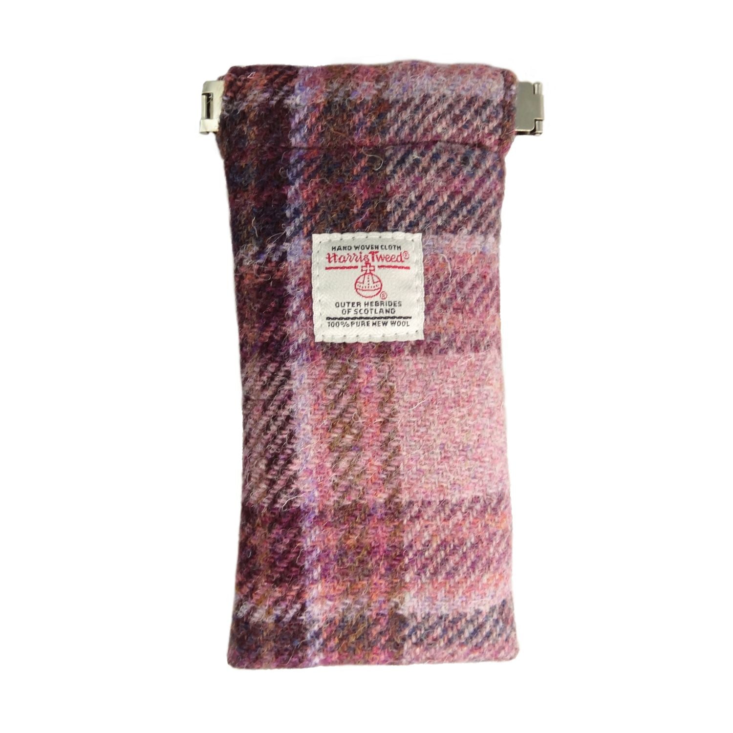 Harris Tweed Glasses Case (Pink/Burgundy Check)