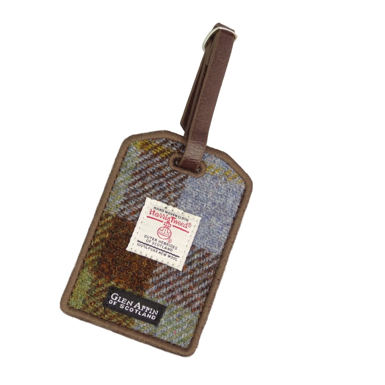 Harris Tweed Scotland Luggage Tag in Purple & Mint Check – Image 16 | Harris Tweed Scotland