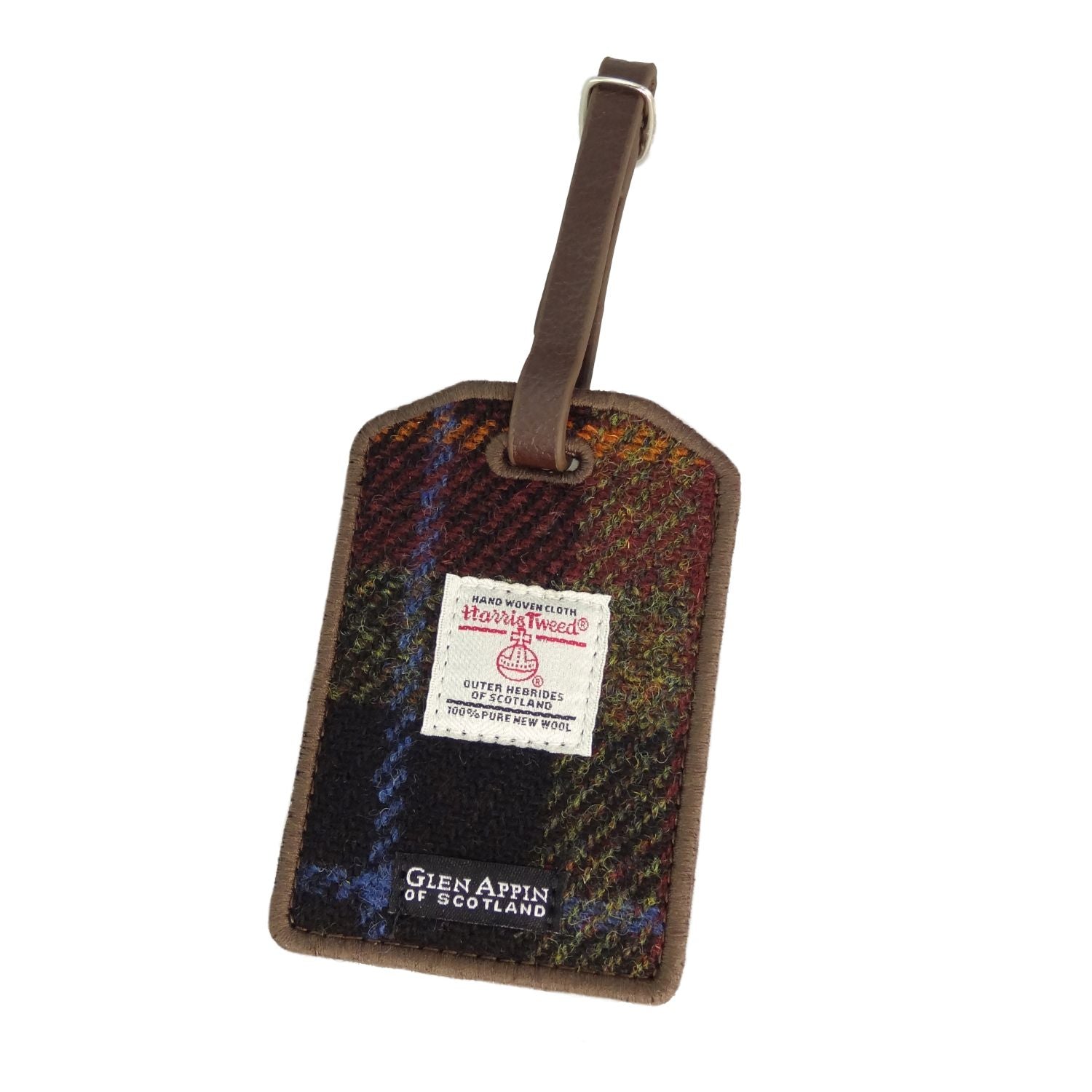 Harris Tweed Scotland Luggage Tag in Purple & Mint Check – Image 14 | Harris Tweed Scotland