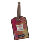 Glen Appin Harris Tweed Luggage Tag (Burgundy & Sand Tartan)