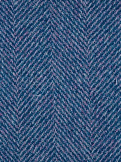Harris Tweed Large Blue Pink Herringbone Cloth Fabric