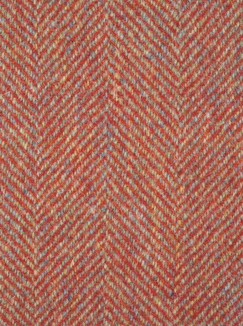 Harris Tweed Orange Large Herringbone Cloth Fabric
