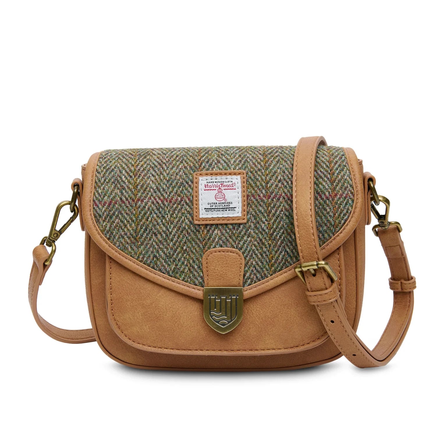 Islander Mini Saddle Bag with Harris Tweed - Chestnut Herringbone