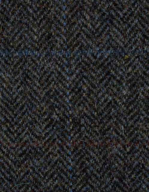 Harris Tweed Navy Herringbone Overcheck Cloth Fabric