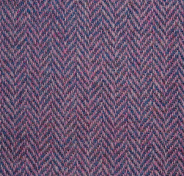 Harris Tweed Pink Blue Lilac Herringbone Cloth Fabric