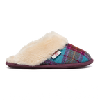 Pippa Ladies' Faux Fur Lined Mule (Turquoise Check)