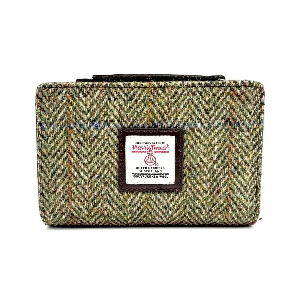 Maccessori Zip Purse with Harris Tweed - Country Green