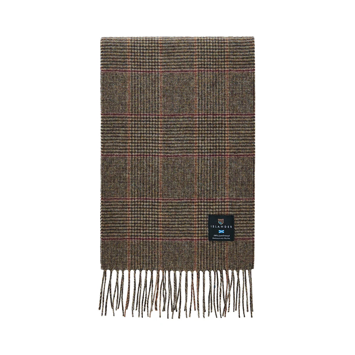 Islander Lambswool Scarf (Black & Grey Herringbone)