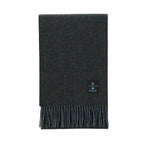 Islander Lambswool Scarf (Black & Grey Herringbone)