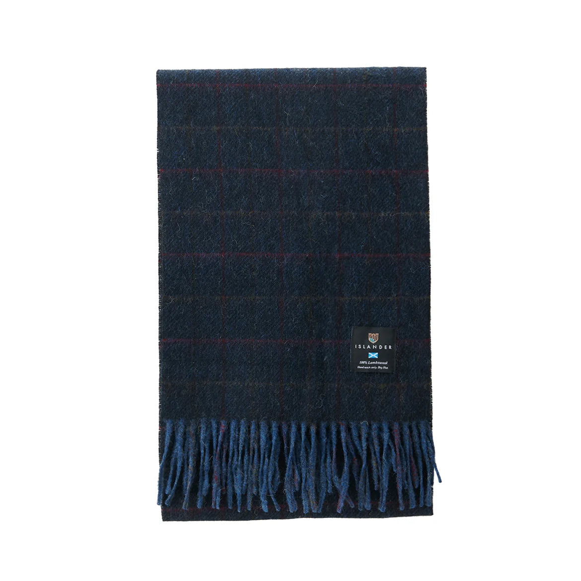 Islander Lambswool Scarf (Navy Over-Check)