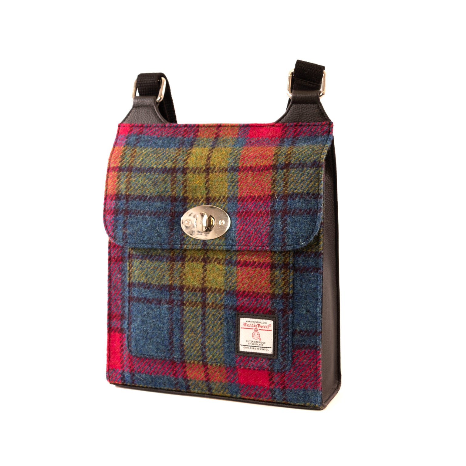 Maccessori Satchel Bag with Harris Tweed - Blue Pink