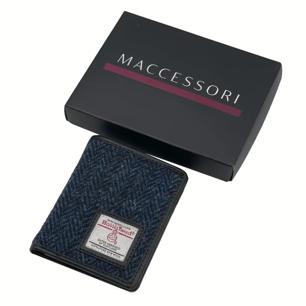 Maccessori Slim BiFold Wallet with Harris Tweed - Blue