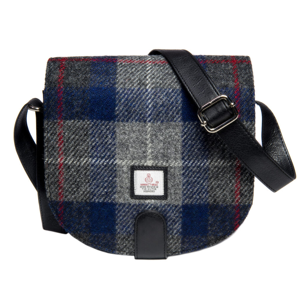 Maccessori Crossbody Bag with Harris Tweed - Blue Check