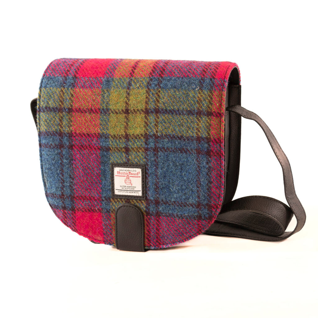 Maccessori Crossbody Bag with Harris Tweed - Blue Pink