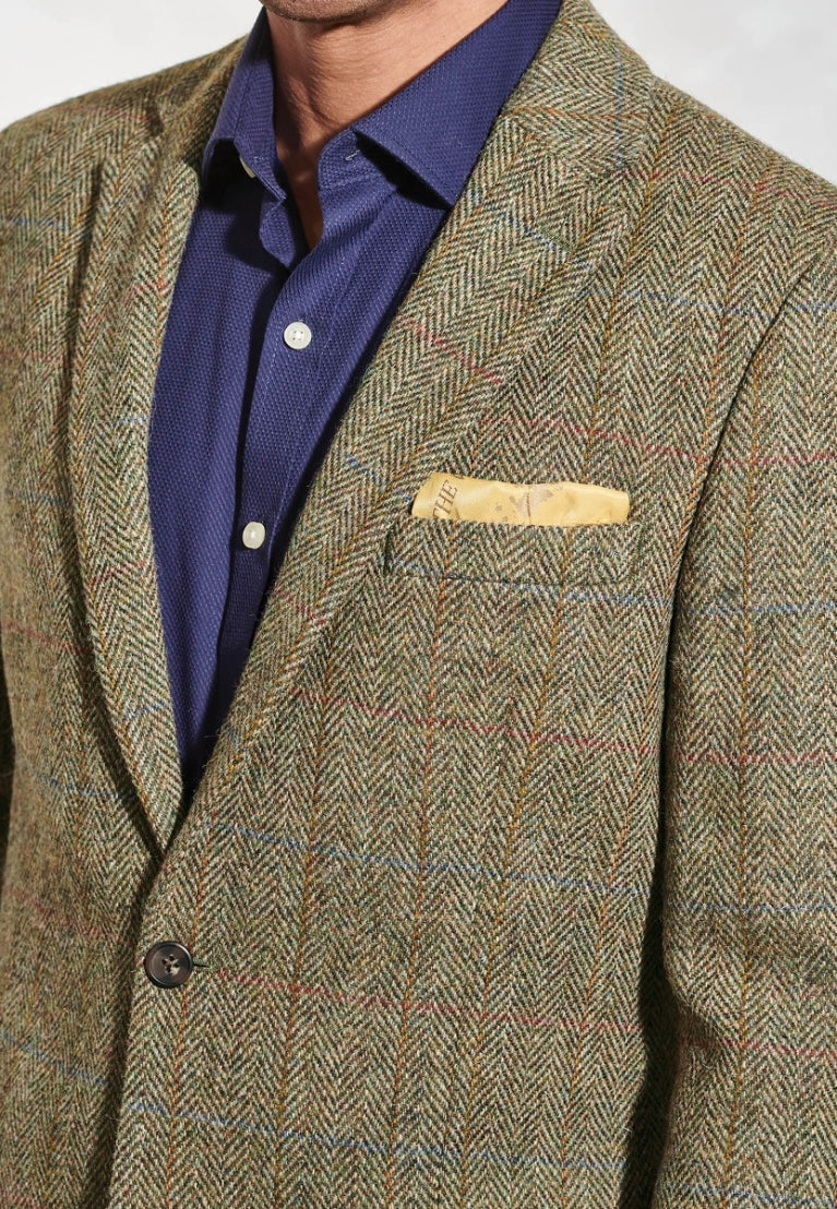 Regular Fit Olive Check Harris Tweed® Jacket