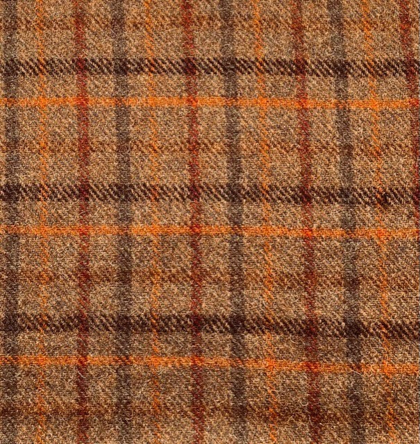 Harris Tweed Tan Check Cloth Fabric