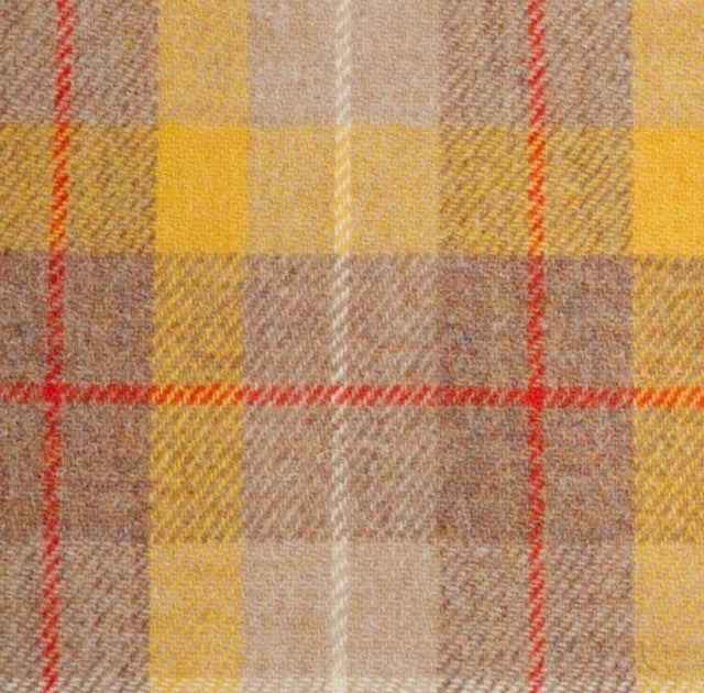 Harris Tweed Tan Citrus Check Cloth Fabric
