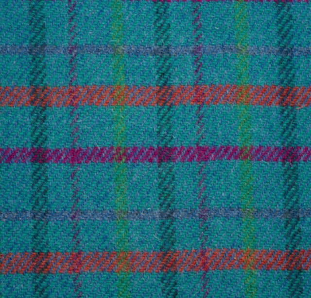 Harris Tweed Turquoise Check Cloth Fabric