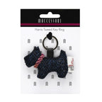 Maccessori Dog Keyring with Harris Tweed - Blue | Harris Tweed Scotland