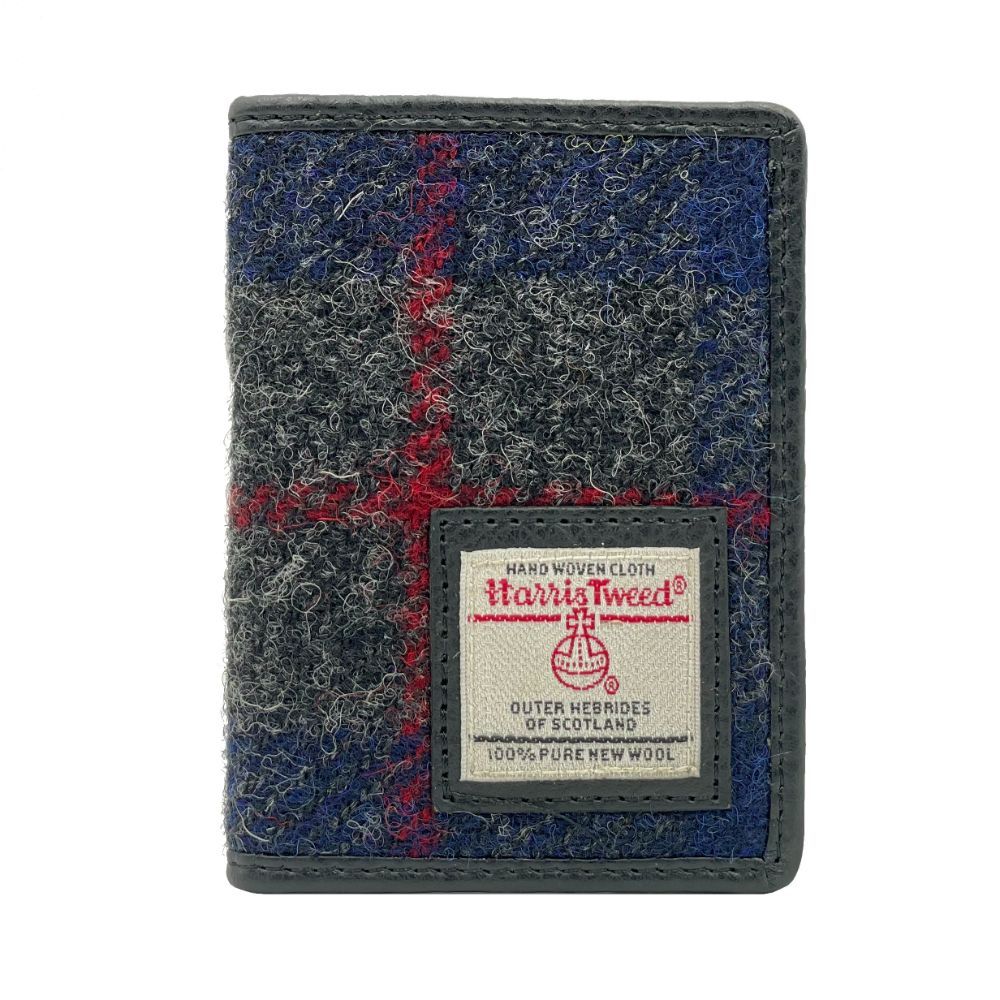 Harris Tweed Maccessori Slim Card Holder Wallet - Blue Check