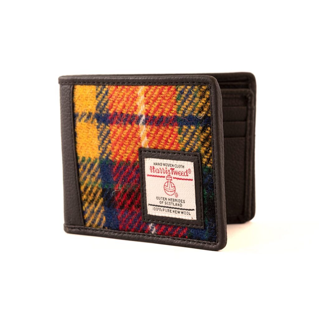 Maccessori Tri-Fold Wallet Coin Pocket with Harris Tweed - Saffron
