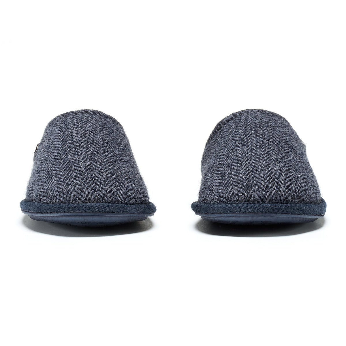 William Men's Harris Tweed Mule (Navy Herringbone)
