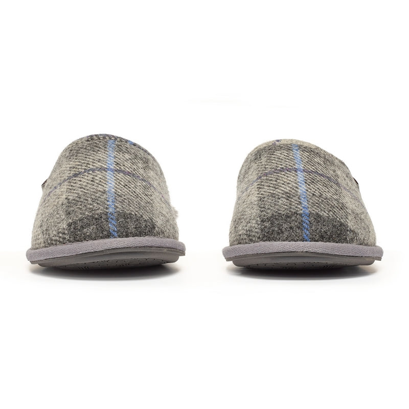 William Men's Harris Tweed Mule (Grey / Charcoal Check)