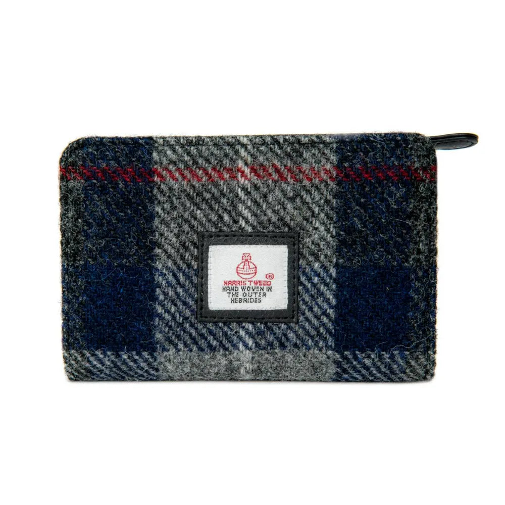 Maccessori Zip Purse with Harris Tweed - Blue Check