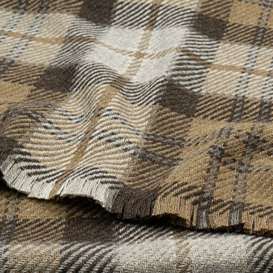 Lochcarron Bracken British Wool Corrie Blanket (Brown,Light Grey,Dark Brown and Charcoal)