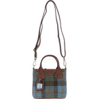 Real Leather with Harris Tweed Troon Mini Handbag with Removable Crossbody Strap - Tan Leather &amp; MacLeod | Harris Tweed Scotland