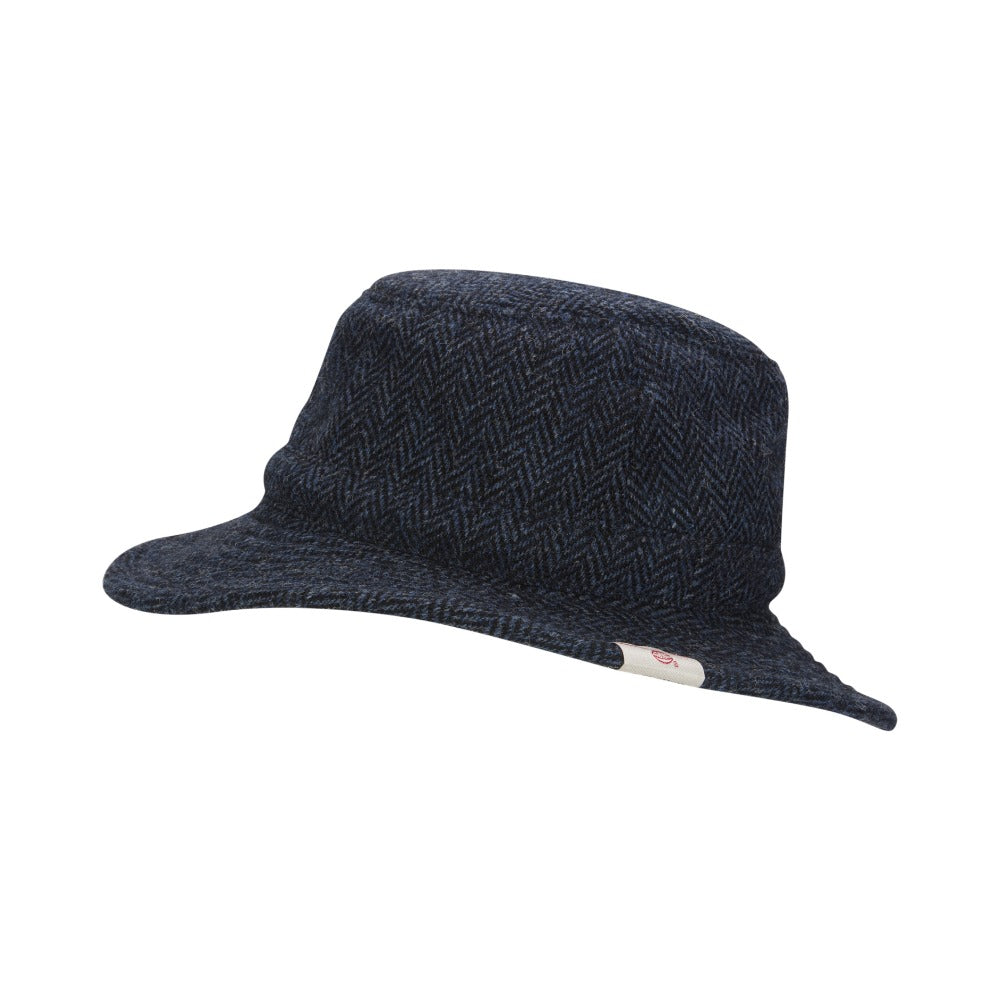 Harris Tweed Berkeley Fedora Hat - Midnight Blue