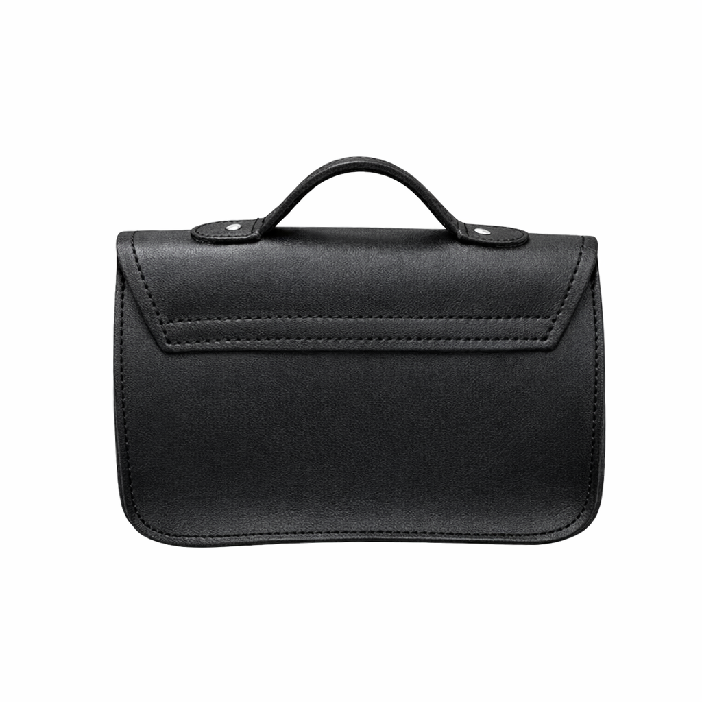 Handmade Leather & Harris Tweed Micro Satchel Plus Crossbody Bag (Black)