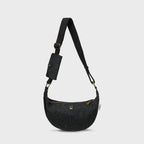 Islander Luna Bag with Detachable Card Wallet in Harris Tweed Black & Grey Herringbone | Harris Tweed Scotland