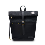 Islander Canvas Backpack with Harris Tweed - Black Herringbone | Harris Tweed Scotland