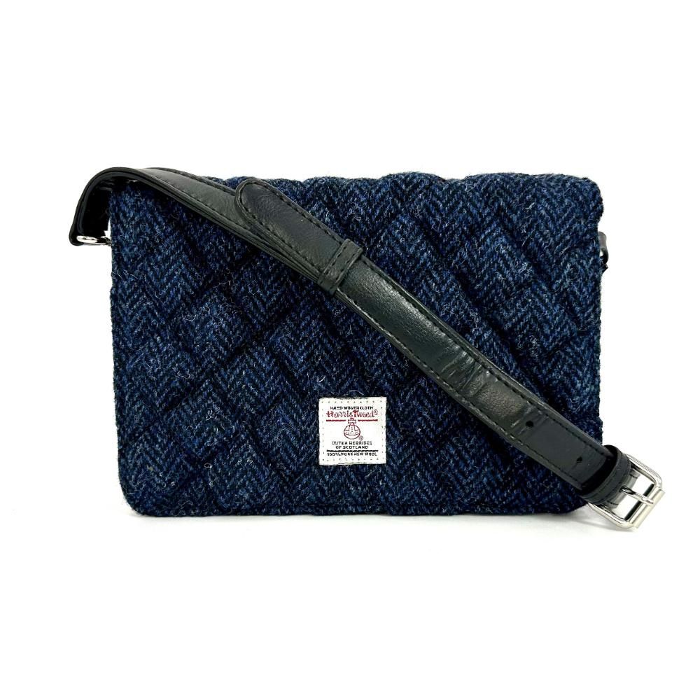 Maccessori Harris Tweed Quilted Mini Shoulder Bag - Blue Herringbone