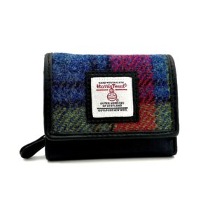 Maccessori Harris Tweed Trifold Purse - Blue Pink