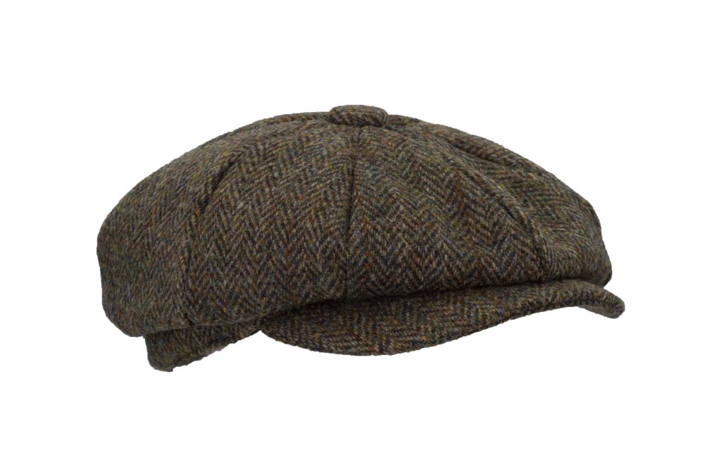 Harris Tweed 8-Panel Thomas Baker Boy Cap - Charcoal