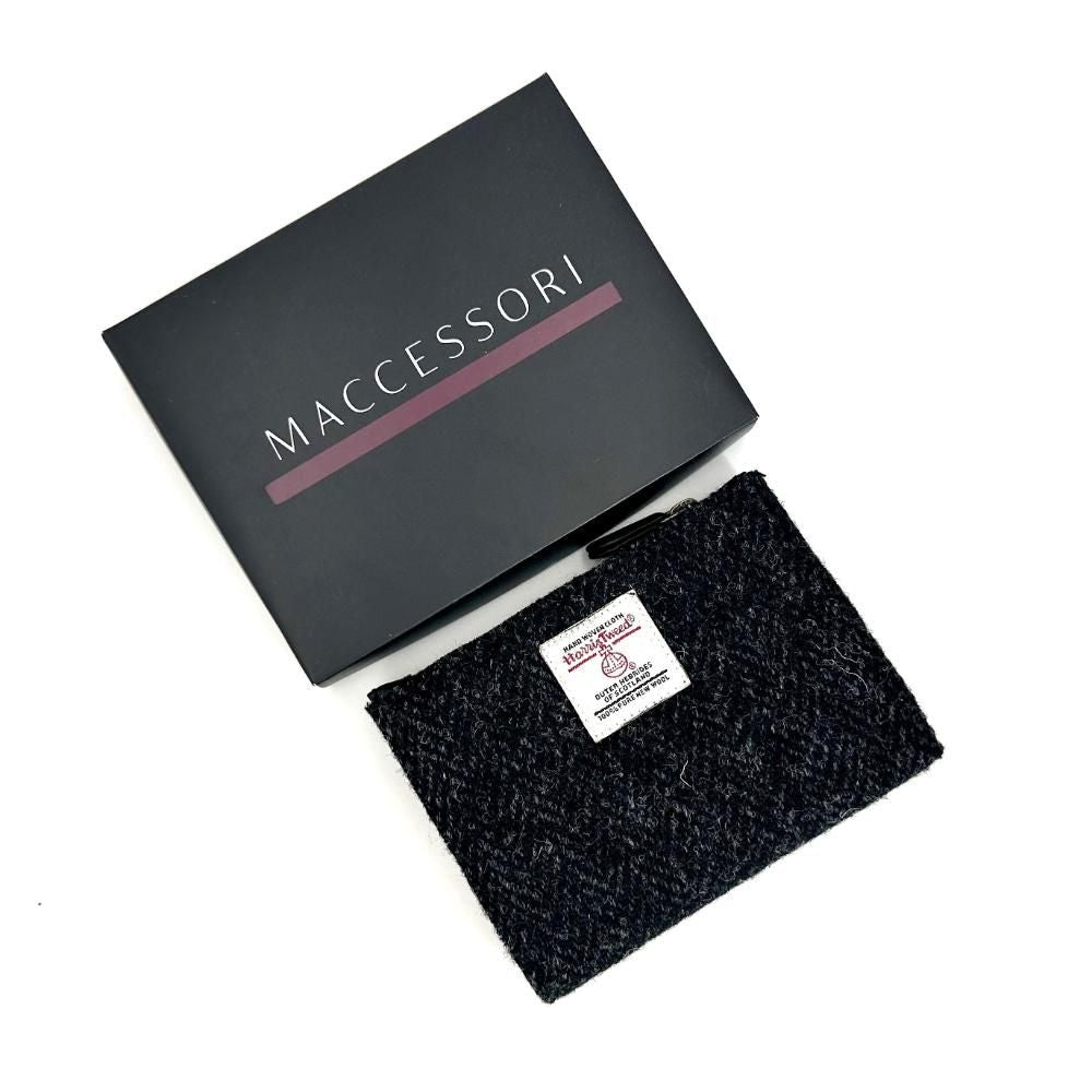 Maccessori Harris Tweed Quilted Slim Purse - Charcoal