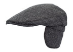 Harris Tweed Trapper Flat Cap With Ear Flaps Gunmetal Grey | Harris Tweed Scotland