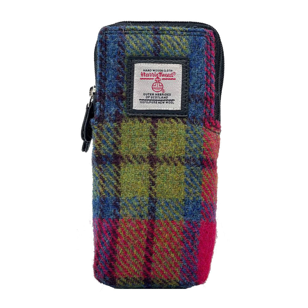 Maccessori Double Glasses Sleeve Bag with Harris Tweed - Blue Pink