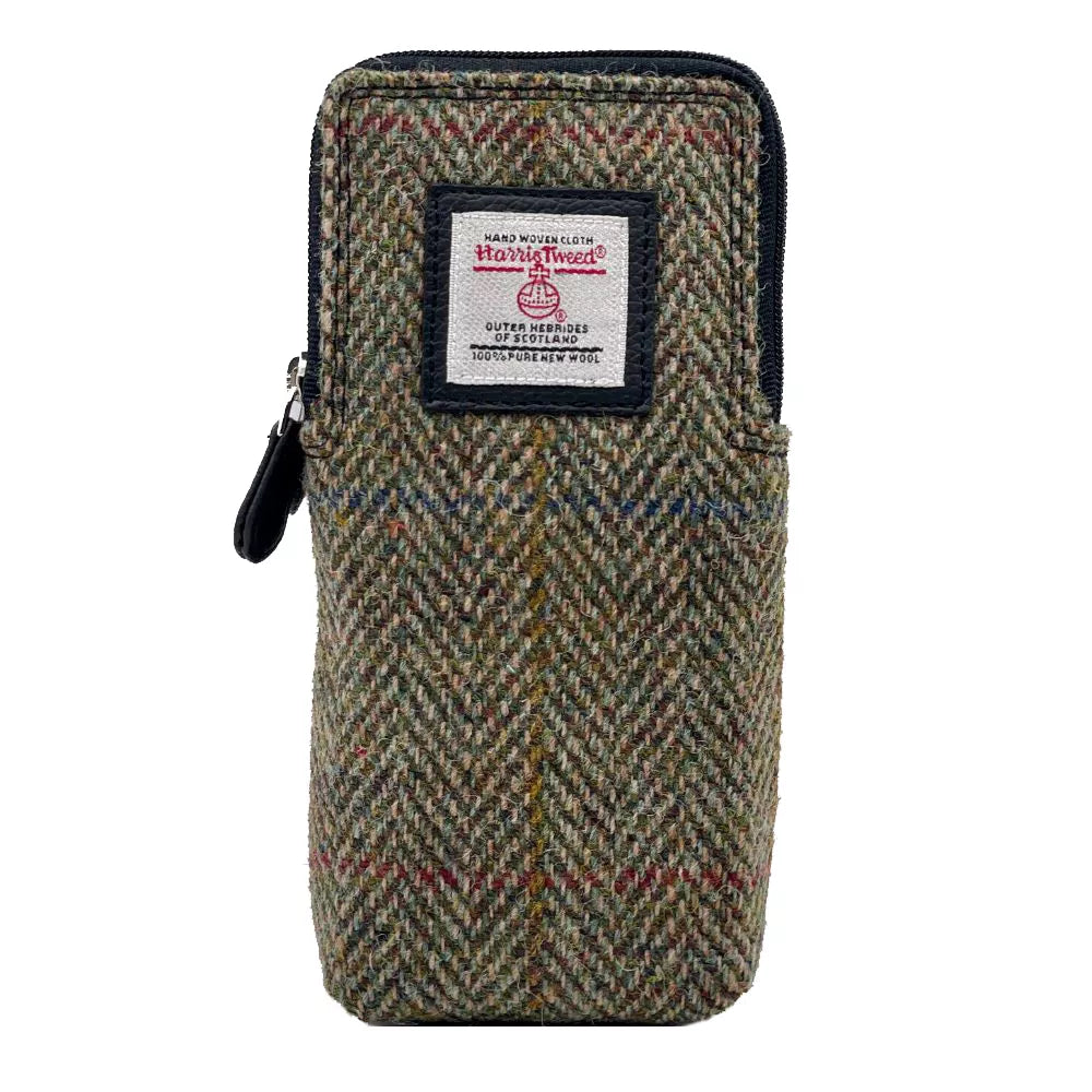 Maccessori Double Glasses Sleeve Bag with Harris Tweed - Country Green