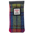 Maccessori Single Glasses Case with Harris Tweed Blue, Purple & Green | Harris Tweed Scotland