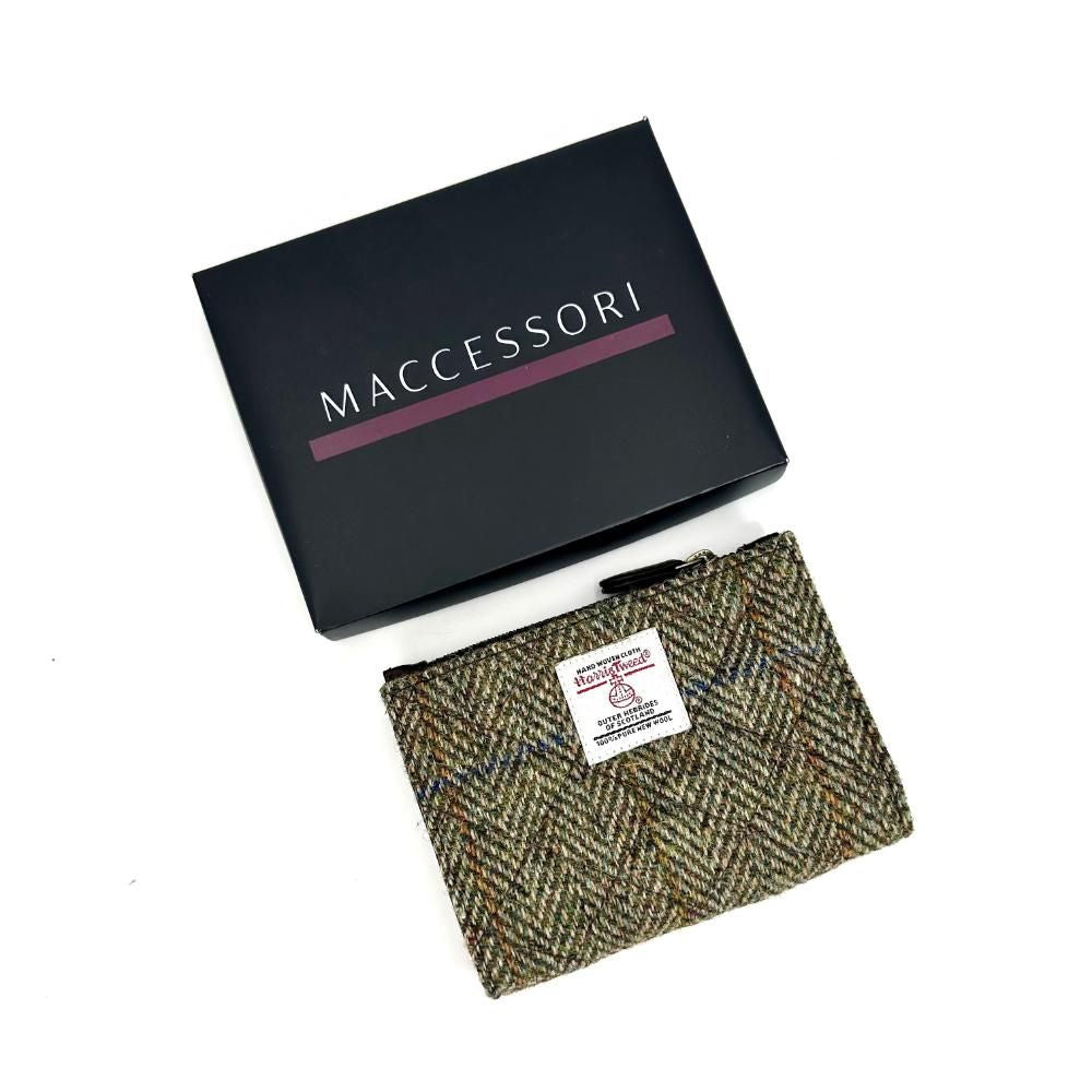Maccessori Harris Tweed Quilted Slim Purse - Country Green