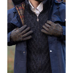 Men's Overcheck Country Leather Gloves with Harris Tweed Clinton Brown | Harris Tweed Scotland